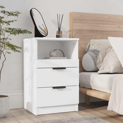 vidaXL - Nachtkastjes - 2 - st - Wit - Medium - Engineered - wood