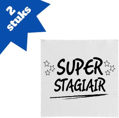 Akyol - super stagiair brillendoekjes - Stagiair - beste stagiair - werk - afscheidscadeau - verjaardagscadeau - kado - 17,8 bij 17,8 cm - 2 stuks