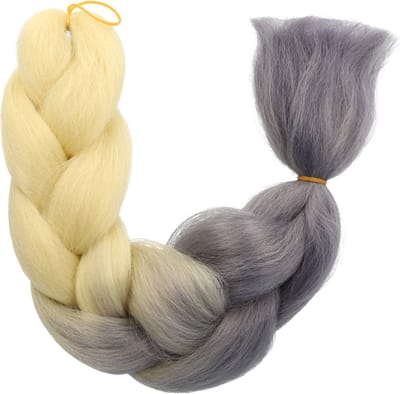 Haarsoires Imitatiehaar - Jumbo Braids 60cm - Hairextensions - Blond grijs - Braiding Hair - Vlechthaar - Vlechtextentions