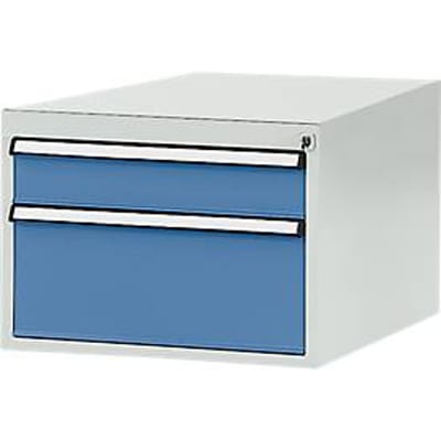 Manuflex onderbouw met schuifladen, voor werkbank Profi diepte 700 mm, lichtgrijs/briljantblauw
