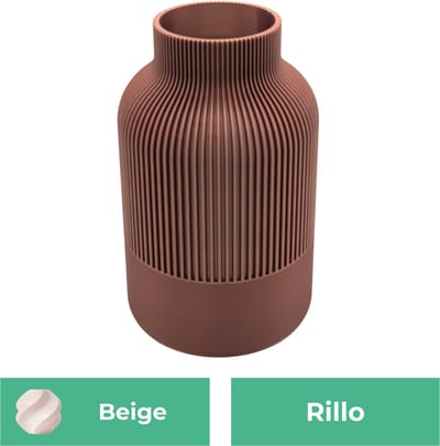 Rillo Japandi Vaas - Decoratievaas Droogbloemen - Beige - 20CM
