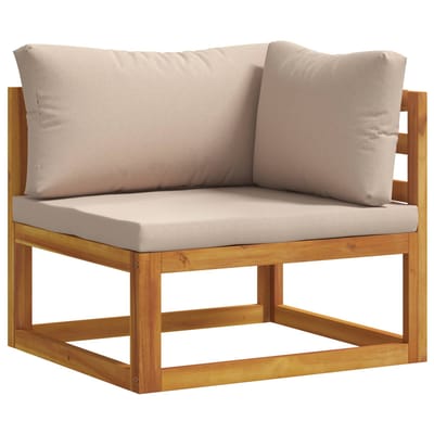 vidaXL 2 st Hoekbank met kussens 100 % polyester Massief Acacia