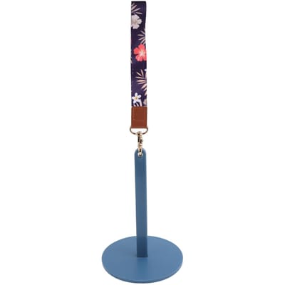Porte-pelote de poignet portable Support de rangement pour pelotes de laine Organisateur de poignet pour laine pour voyage Crochet extérieur bleu