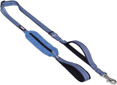 Hondenlijn Kalea - Hondenriem Neopreen - Veilig Wandelen - Met Accessoirevak - 140-180 cm - Zilver