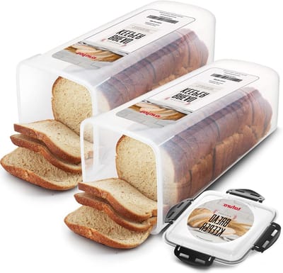 Broodcontainer Set - Broodtrommel Luchtdicht - Brood Vers Houden - Dubbele Vergrendeling - 5.8 Liter Capaciteit - Zwart