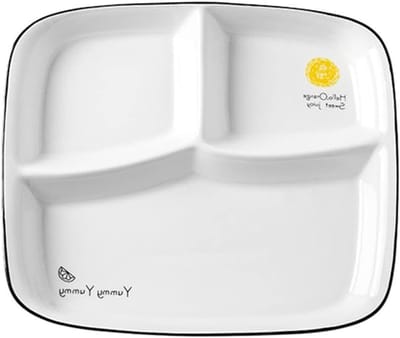Elegante Porseleinen Serveerplaten, Saladeschalen en 3-Vaks Snackplaten voor Gezonde Portiecontrole en Dieetmaaltijden