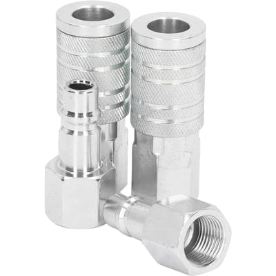 2 stuks luchtkoppeling 2 stuks pluggen 12in NPT aluminiumlegering 300PSI luchtslang snelkoppelstukken