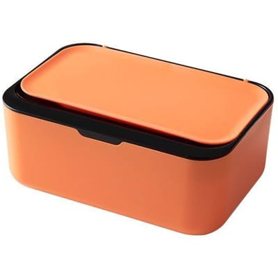 Dispenser voor vochtige doekjes, tissueboxhouder, opbergdoos voor babydoekjes met deksel oranje/zwart