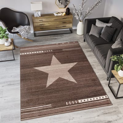 Tapiso Maroko Vloerkleed Woonkamer Rug Bruin Tapijt Maat- 140x190