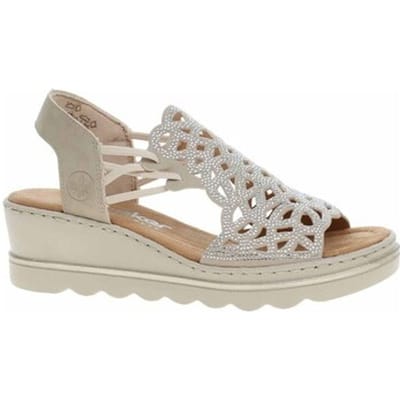 Rieker -Dames - beige - sandalen - maat 38