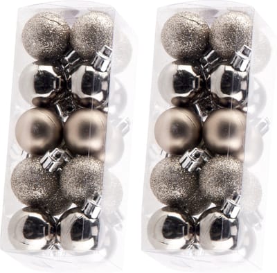 Cosy & Trendy Kleine kerstballen - 40x st champagne - D3 cm - kunststof - kerstversiering