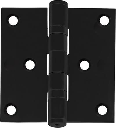 INTERSTEEL Kogellagerscharnier recht 3 (76x76x2,5) zwart (incl. zwarte kruiskopschroeven)