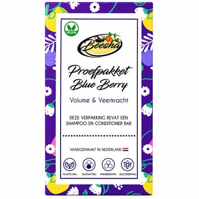 Beesha - Proefpakket Blueberry Duo - Vegan - Sulfaatvrij - Parabeenvrij - CG Proof