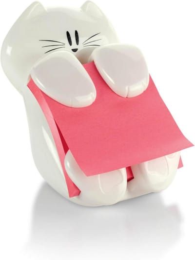 Leuke Kattenvormige Dispenser voor Notitieblokjes - Formaat 7,6 x 7,6 cm