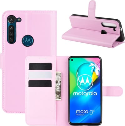 Coverup Hoesje - Geschikt voor Motorola Moto G8 Power Hoesje - Coverup Book Case - Roze
