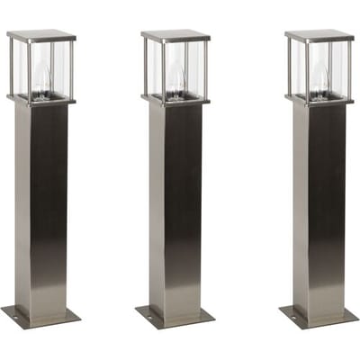 KS Verlichting - Astro 2 - Tuinlamp - 3x - RVS - Lantaarn - Led - Kunststof - Zilver