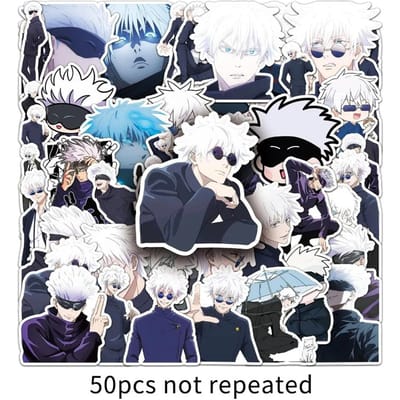 50 stuks Anime Jujutsu Kaisen Gojo Satoru Waterdichte Stickers Japanse Manga Schattige Cartoon Tekening Doodle Decoraties