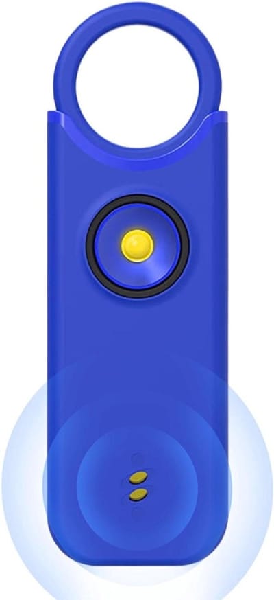 Persoonlijk Alarm - Veiligheidssirene Sleutelhanger - Persoonlijke Beveiliging - 135dB Luide Sirene - 9.5 x 1.8 x 4.7 cm - Donkerblauw