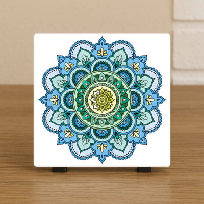 Wenstegel Mandala Design – Cadeau & Interieur – Spreuktegel – Stijlvolle Woondecoratie met Boodschap – Trendy nu– Hip trendy tegeltje – Cadeau – Zomaar – Deco