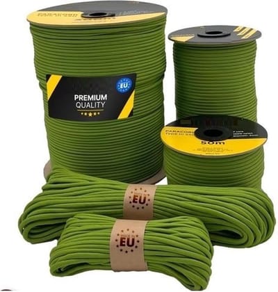 PolkaHome scheurbestendig parachutekoord voor overleving gemaakt van 100% nylon, 4 mm type III, met 7 draden, in vele kleuren