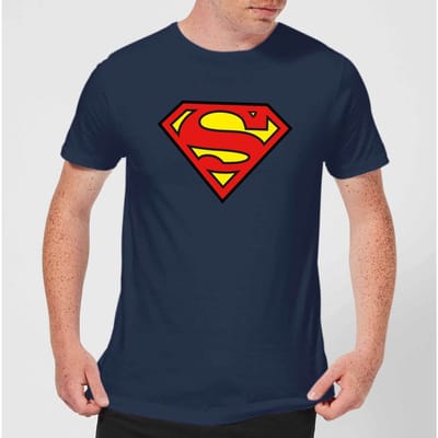 Justice League Superman Logo Men's T-Shirt - Navy - L