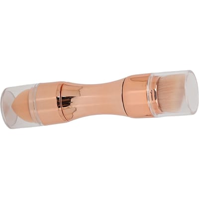 4-in-1 Make-up Kwast Zachte Haartjes Elastische Sponskop Draagbare Oogschaduw Lip Poeder Foundation Kwast voor Reizen beige