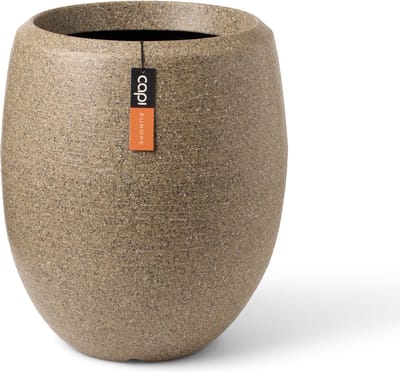 Capi Europe - Vaas elegant deluxe Arc Granite - 43x50 - Warm taupe - Bloempot Voor binnen en buiten - Beschikbaar in XL formaten - Breukbestendig - 100% Recyclebaar - Levenslang garantie - NWTS8071