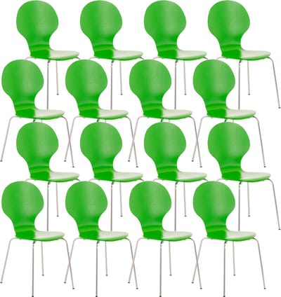 CLP Diego Set van 16 bezoekersstoelen Hout/groen