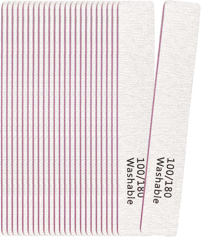 Professionele Nagelvijlen Set (24 Stuks) - Dubbelzijdig 100/180 Korrel voor Manicure en Pedicure