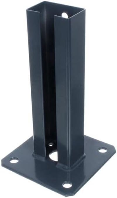 Paaldrager Huls - Hekpaal Anker - Schroeven op Beton - Thermisch Verzinkt - 35x55 mm - Antraciet Ral 7016