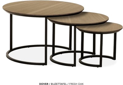 Maxfurn - Set van 3 ronde salontafel | kleur: Fresh oak