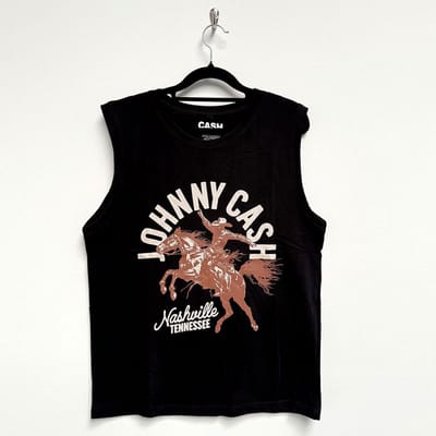 Johnny Cash - Nashville Concert Tanktop - S - Zwart