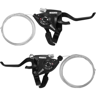 2 stuks Fietssnelheidsversteller Remversteller met Schakelkabel 24 Snelheden MTB Mountainbike Verstellerset 21 Speed