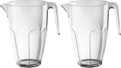 Santex Waterkarraf - 6x - 2,25 liter - onbreekbaar kunststof - schenkkan - limonadekan - bier pitcher