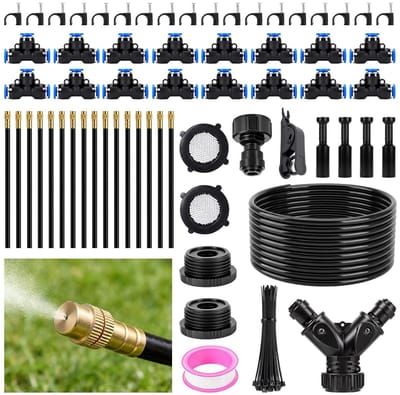 Irrigatiesysteem Tuin - Bewateringsset Planten - Planten Water Geven - 360 Graden Verstelbaar - 20 Meter Slang - Zwart