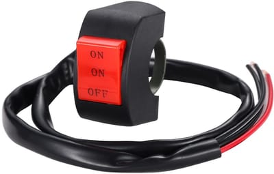 Dailygoody - Handlebar Schakelaar - Universele On/Off Schakelaar - Geschikt voor motorfiets en scooter - 22mm - Betrouwbare bediening - Duurzaam