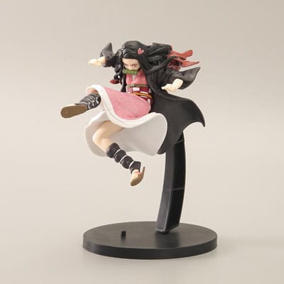 12CM Anime Demon Slayer Kamado Nezuko Vechthouding Trap Model Speelgoed Cadeau Verzameling Voor Kinderen PVC Actiefiguur No box beige