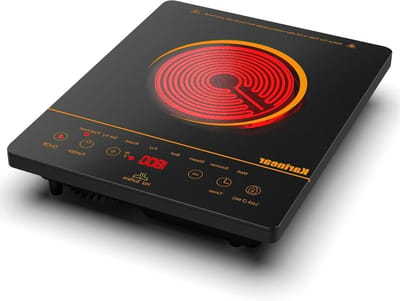 Keramische Kookplaat - Draagbare Plaat - Snel Koken - Oranje Patroon - 2000 Watt - Zwart