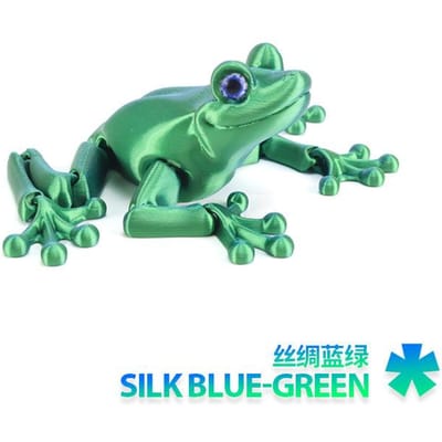 Figurines Grenouille Impression 3D Jouets Animaux Multi-articulés Mobiles Jouet Anti-stress Yeux de Simulation pour Accessoires de Maison Décoration de Chambre Cadeaux pour Enfants 15CM blue