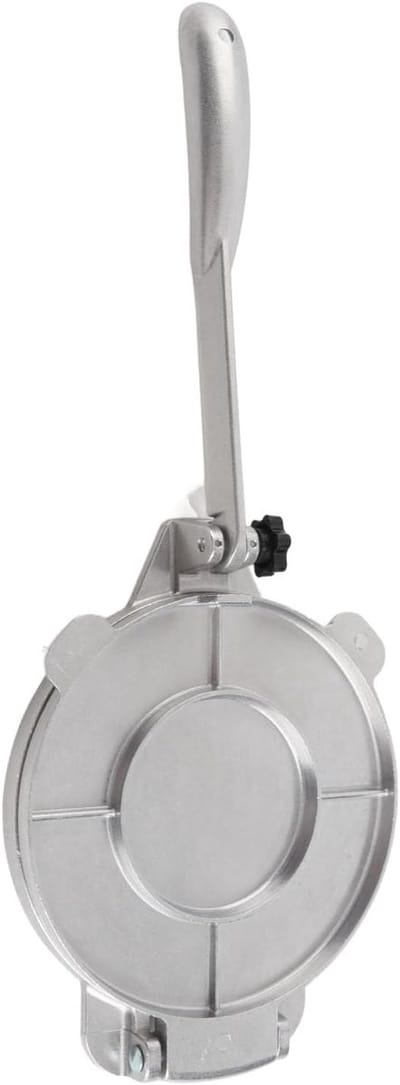 Tortilla Pers - Deegpers Taco Maker - Bakken en Koken - Handmatig en Efficiënt - 16 cm - Zilver