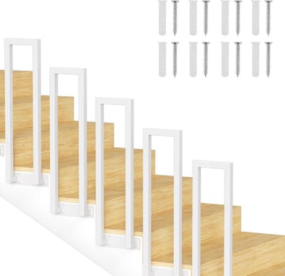 Trapleuning, U-vormige binnen en buiten, voor trappen, roestvrij metaal, vierkante buis, balustrade, entreuning, gang antislip sierleuning (75 cm, wit)