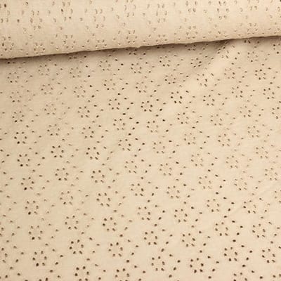 Funkytex jersey katoen stretch stof Broderie ecru 2,5 meter