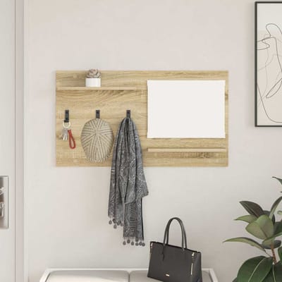 vidaXL - Wandgemonteerde - kapstok - Muurmontage - Sonoma - Eik - 90 - x - 10 - x - 50 - cm