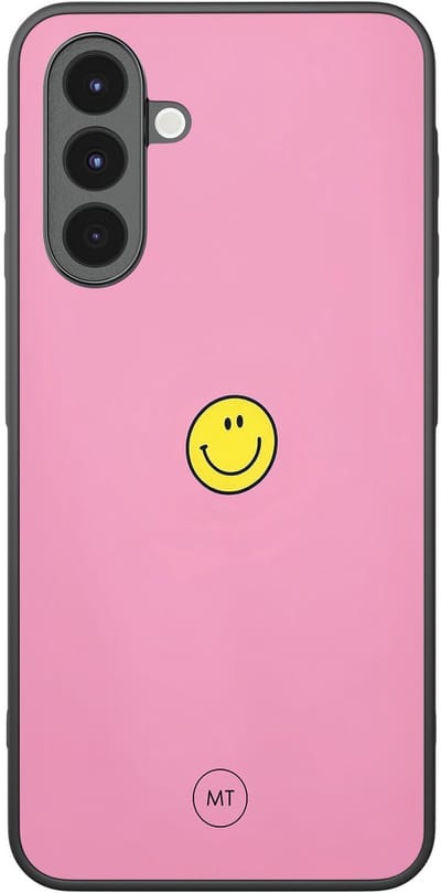 Hoesje geschikt voor Samsung Galaxy A16 - Pink smiley - TPU Hard Case Backcover - Roze - Mooie Telefoonhoesjes