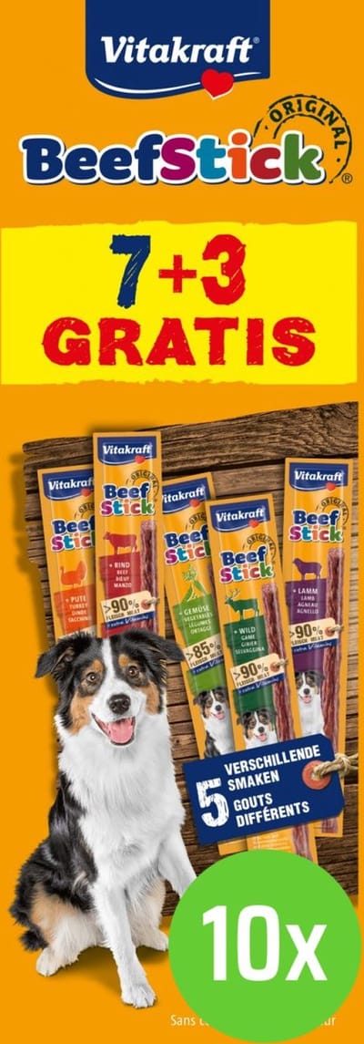 Vitakraft Multipack Beef-Sticks 7+3 - hondensnack - 10 verpakkingen