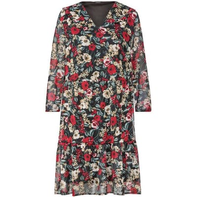 ESMARA Dames jurk (Zwart/rood, 34)