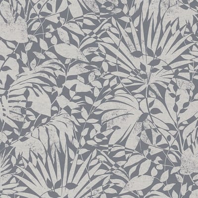 Exclusief luxe behang Profhome 388314-GU vliesbehang gestructureerd met bloemmotief en metallic effect grijs zilver 5,33 m2