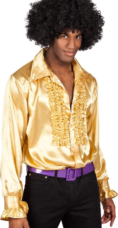 Boland - Shirt Party goud (M) - Volwassenen - Danser/danseres - 80's & 90's - Disco