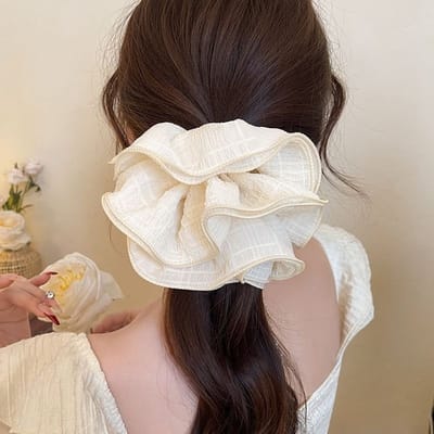 Haarelastiek - Haaraccessoire - Scrunchie voor dames - Ins haarbloem - Extra groot haarelastiek voor knot - Hoogwaardig haaraccessoire - 20 cm-vorm-8