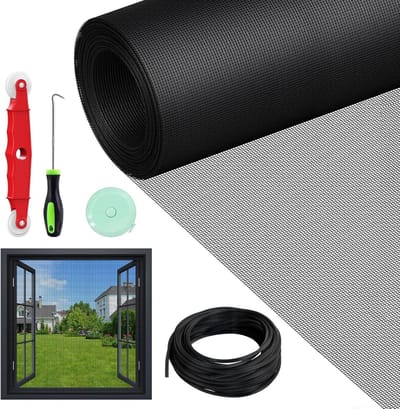 SnelShoppen - Vliegengaas voor Ramen 150x500 cm, Insectenbescherming Raam, Zonder Boren, Ideaal voor Thuis, Tuin, Keuken, Kinderen, Huisdieren